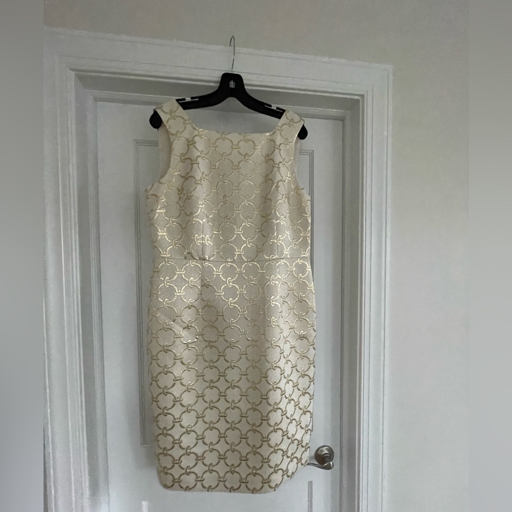 Talbots NWT Gold Chain Print Dress Sz 12